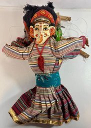 Handmade Southeast Asian Traditional Four Face Marionette Puppet