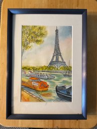 Original Watercolor Of Paris Scene