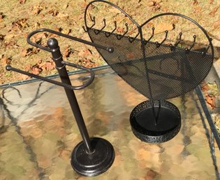 2 Holder Racks - Gatco Sink / Countertop Towel Rack & Heart Shaped Jewelry Holder