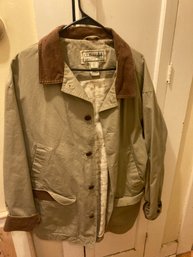 LL Bean Barn Coat With Duck Design Lining Mens Size Xl