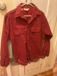 Vintage Trail End Mens Heavy Flannel Shirt Red/black Size Large