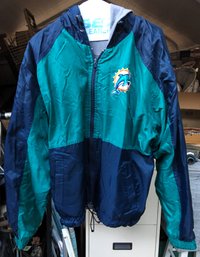 Vintage Authentic NFL Miami Dolphins Football Team Jacket Windbreaker Hoodie