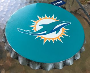 Vintage Forever Authentic NFL Miami Dolphins Football Pressed Steel Bottle Cap Sign