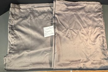 2 Gray Main Stay Curtain Panels 84L X 29W
