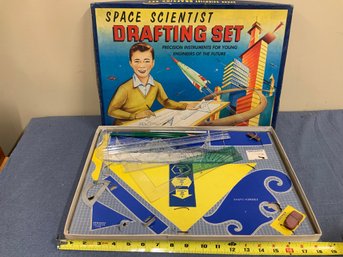 1950 Era Space Scientist Drafting Set By Hassenfeld Bros Toy Used Played With Condition