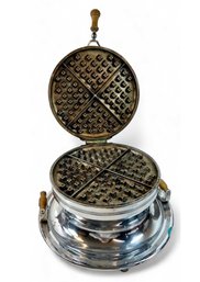 Chrome 1940s Universal Waffle Iron