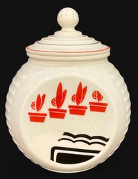 Anchor Hocking Vitrack Milk Glass Grease Jar