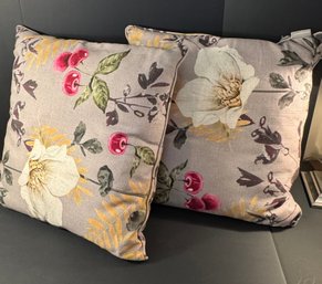 Pair Of Designer Throw Accent Pillows