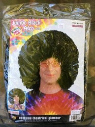 Jumbo 60s Mod Black Afro Hair Wig - Costume - New In Package
