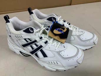 Retro Pair Of Vintage Asics Gel Men White Sneakers Size 11 Unused Condition