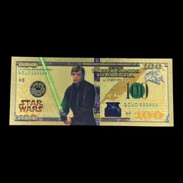 Star Wars $100 Luke Skywalker Gold Foil Bill