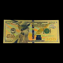 Star Wars $100 Yoda Gold Foil Bill