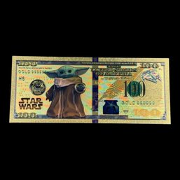 Star Wars $100 Baby Yoda Gold Foil Bill