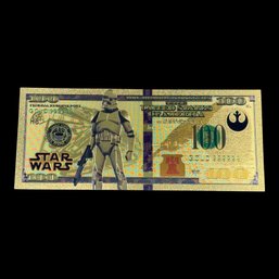 Star Wars Storm Trooper $100 Gold Foil Bill