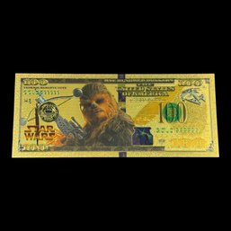 Star Wars $100 Chewbacca Gold Foil Bill