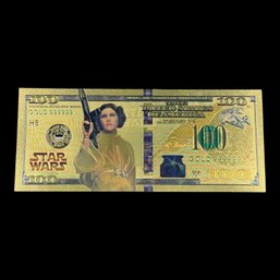 Star Wars $100 Princess Leia Gold Foil Bill