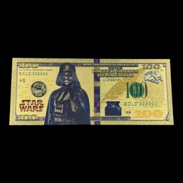 Star Wars $100 Darth Vader Gold Foil Bill