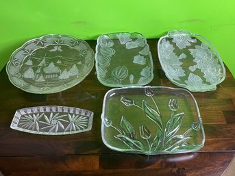 Assorted Mikasa Crystal & Glass Platters/Trays
