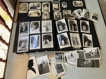 2 Vintage Photograph Albums With Various Black And White Photos Family Portraits 1940 1950 1960