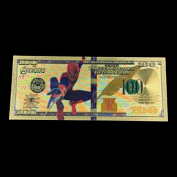 $100 Avengers Spiderman Gold Foiled Bill