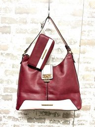 Mia K Collection 2-tone Handbag & Wallet Set