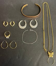 Lot Of Gold  Tone And Silver Tone Jewelry