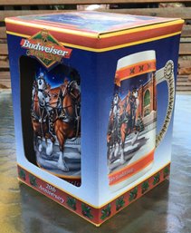 Budweiser Clydesdale Horse Team 20th Anniversary Christmas Beer Stein In Box