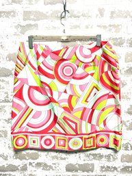 Melly M Geometric Mod Psychadelic Pastel Skirt - Size 10