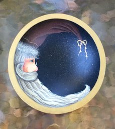Hand Turned Wooden Signed Tony Page Santa Painted Christmas Bowl