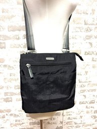 Black Baggallini Crossbody Bag W/ Coordinated Black & Grey Strap