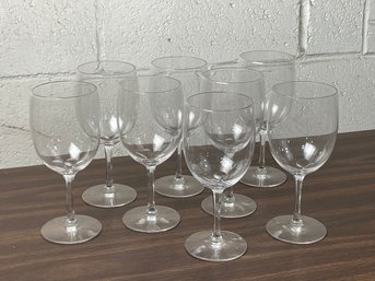 Mid Century Blown Glass Water Goblets, Set 8, Cosmopolitan By Seneca