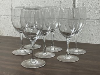 Mid Century Blown Glass Table Wine Goblets, Set 7, Cosmopolitan By Seneca