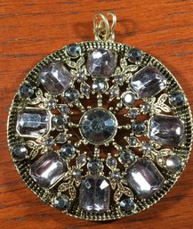 Mid Century Violet Colored Stone Jewelry Pendant For Necklace