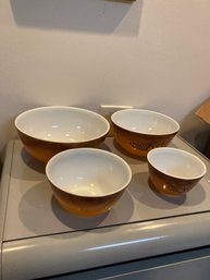 Four Vintage Pyrex Nesting Bowls