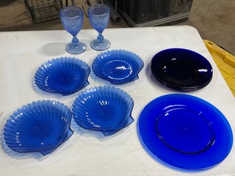 Vintage Assorted Lot Cobalt Blue Glassware