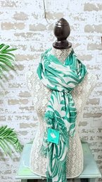 NWT Chic Sheer Palm Leaves Scarf