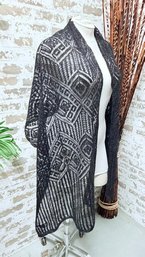 Lauren Ralph Lauren Elegent Black Knit Shimmer Scarf