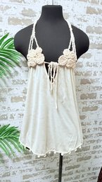NWT BCBG Knit Top Wrap Halter Top, $188 Size L