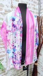 NWT Cynthia Rowley 100% Silk Scarf Pink Floral