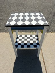 Mackenzie Childs Inspired Custom Painted Harlequin 2-tier Accent Table