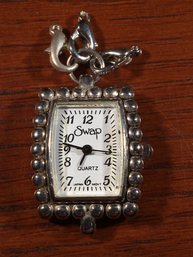 MCM Mid Century Modern Swap Japan Movement Jewelry Pendant Watch - Untested Silver