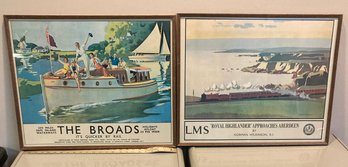 TWO Mid Century Travel Poster/lithographs