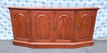 Vintage Mid-century, Modern Traditional Four-door Cherrywood Buffet Sideboard