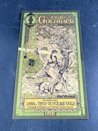 1 Utah GoldBack 1/1000th Troy Ounce 24K Gold