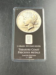 Treasure Coast Precious Metals One Grain .999 Fine Silver