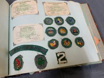 1940 Thru 1950 Scrapbook From High School Hartford CT Including Girl Scout Patches And Program Souvenirs