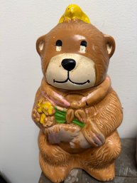 Vintage Ceramic Nelson Mccoy Teddy Bear And Friend Cookie Jar Number 154