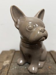 Threshold Brand Stoneware French Bulldog Cookie Jar In A Gray Finish