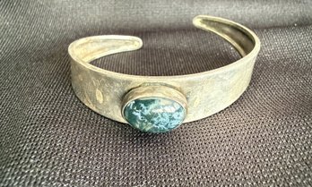 Vintage Sterling Silver Eilat Stone Cuff - Small