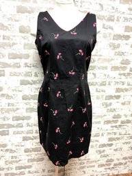 Amanda Smith Black Sleeveless With Pink Embroidered Florals